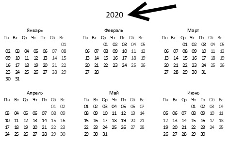 вечный календарь в Excel
